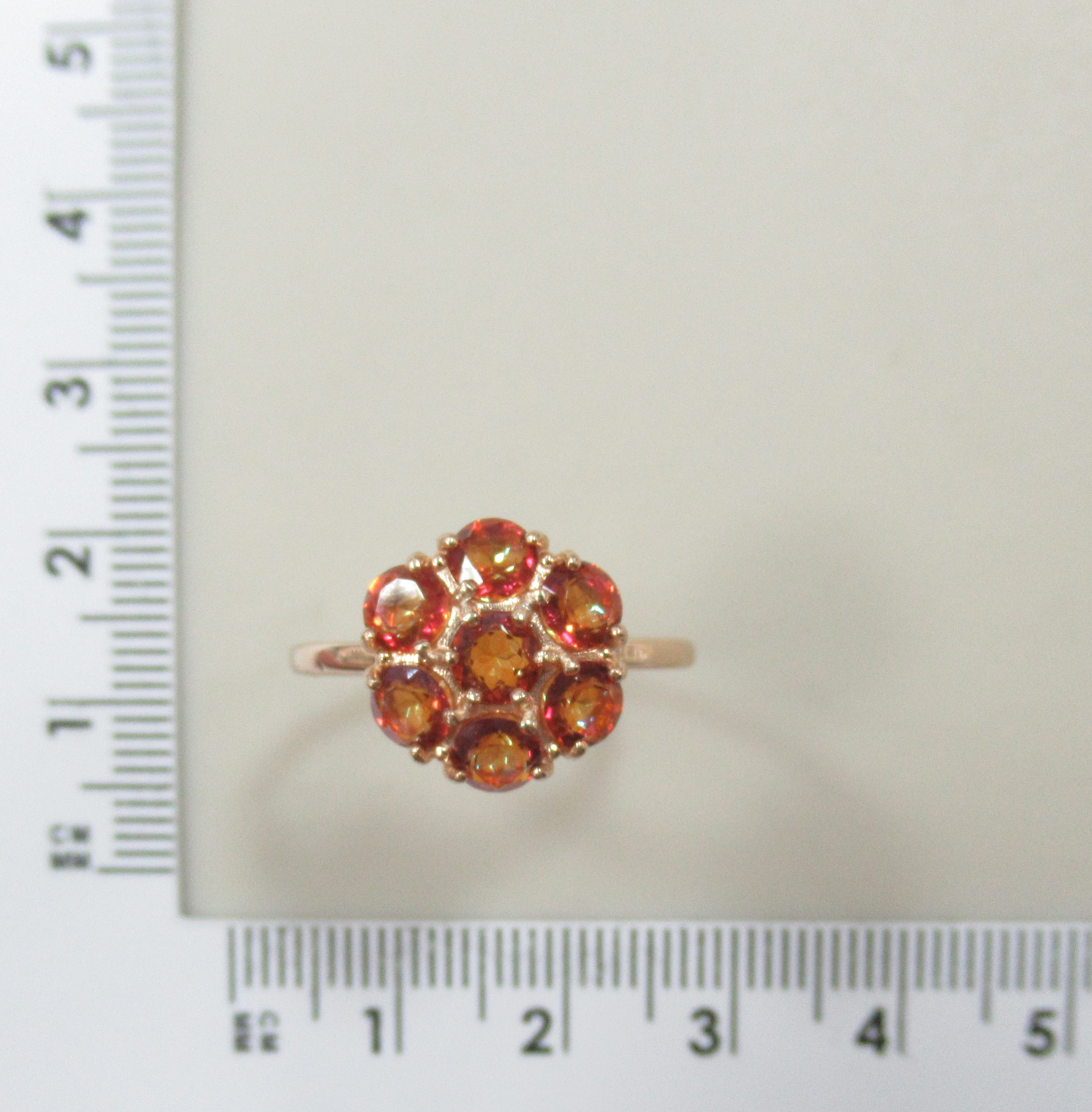 Серебряное кольцо с оранжевым горным хрусталем "Цветок"